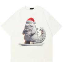Streetwear 3D skaitmeniniai kalėdiniai kalėdiniai unisex marškinėliai medvilniniai marškinėliai unisex marškinėliai trumpomis rankovėmis marškinėliai S balta