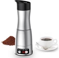Portable Coffee Maker 12V/24V Compact Espresso Machine for Driving Office Home with LED Screen Display Fast Heating Heating gray