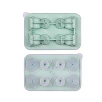 1PC Easy-Release 3D Cat-Shaped Kitchen Utensils Ice Cube Mold 4-Grid Silicone Mould Ice Ball Maker gray