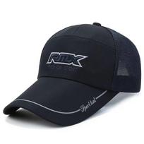 Summer outdoor mesh peaked cap, breathable, sunscreen, Korean version, trendy, versatile, fashionable, casual sun visor, men's baseball cap Adjustable black
