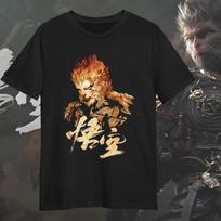 Nauji žaidėjų Black Myth Wukong vaizdo žaidimų grafiniai marškinėliai vyrams BEŽDŽIONĖ KARALIUS Juokingi marškinėliai Žaidimų vintažiniai marškinėliai Viršutiniai drabužiai Laisvalaikio S gray