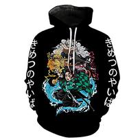 Demon Slayer: Kimetsu No Yaiba Nezuko 3D Digital Printed Hoodie Anime Hoodie for Men Women and Teens XXXXXXL gray