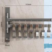 Collapsible Clothes Drying Rack with Clips Two Rows Drying Holders Portable Socks Hanger  Underwear tamsiai pilka spalva