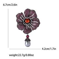 High-End Fashion Light Luxury Copper Zircon Begonia Brooch Retro Elegant Women'S Dress Suit Brooch Jewelry Pin gray