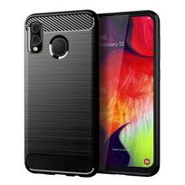 Atsparus smūgiams anglies pluošto dėklas Samsung A20 Galaxy a30 silikoninis dėklas galaxy m10s Samsung wide4 minkšti TPU telefono dėklai Samsung A20 juoda