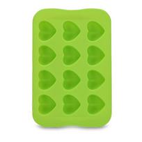 1PC Chocolate Mold 12 Grid Cake Mold Kitchen Accessories Silicone Jelly Mold Square Round Creative Ice Cube Star Heart  Unique Heart žalia