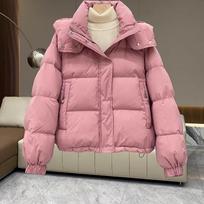 Moteriškas parkas Žieminė striukė Kasdienis laisvas pūkinis paltas Didelio dydžio su gobtuvu Šiltas Minkštas Medvilninis Pūkinė Sniego apranga Striukės S rožinė