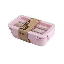 „Bento“ dėžutė biurui, sandarūs sandarūs pietų pietų indai, daugkartinė priešpiečių dėžutė su Rectangular 1100ML rožinė