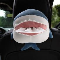 Animacinis mielas automobilio servetėlių dėžutė, rykliuko formos servetėlių laikiklis namams, biurui, automobilio stiliui Blue white gray
