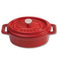 Cocotte en Fonte - STAUB - Mini Ovale - 11 cm - Cerise - Compatible Induction vyšnia