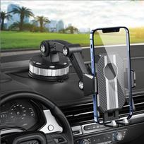 Besisukantis automobilinis telefono laikiklis su siurbtuku ir parkavimo ženklu gray