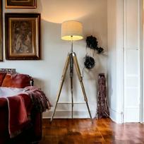 Modern Wooden Tripod Floor Lamp - Natural Finish for Living Room and Bedroom Décor Nautical Lamp Tripod WITHOUT SHADE