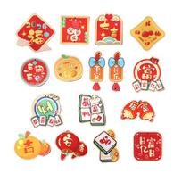 New Year Cartoon Pendants Bonsai Hangings Supplies Cute 3D Small Printing Bright Colors Creative Fashionable Festive Supplies