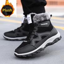 Žieminiai vyriški sniego batai, labai šilti pliušiniai lauko, neslystantys žygio batai, vyriški, kovoti su darbu, medvilniniai batai 45 tamsiai pilka spalva