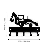 1pc Backhoe Key Rack Hanger - 9 Inch Wide/6 Inch Wide Metal Wall Hook for HomeBedroom/Living Room/Home Decoration Wall Sticker M dangaus mėlyna spalva