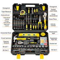 108 Pieces Tool Kit with Carrying Box Household Hardware Hand Tools Auto Repairing Toolboxes for