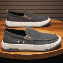Fashion Spring New Men's Cloth Shoes Lefu Shoes Comfortable Breathable Leisure Four Seasons Ice Silk Cloth Shoes Men's Summer 39 juoda