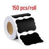 „Spot 300“ lakštų / rulono vandeniui atsparūs PVC lentos etikečių lipdukai – netaisyklingos formos žymėjimo lipdukai 150 stickers/roll black