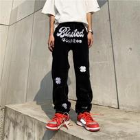 Vyriški Y2K drabužiai Nauji mados raidžių siuvinėjimai Baggy Vyriški Hip Hop Džinsai Tiesūs Kasdieniai Juodos Džinsinės Kelnės Vyriškos Gatvės Apranga S juoda