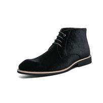 Fashion Spring Fashion Cowboy Boots Suede Shoes Men Casual Shoes Chelsea Motorcycle Boots Men's Formal Dress Booties Lace Up Men's Boots 38 juoda