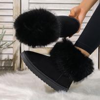 Fashion Women Boots 2024 New Winter Faux Fur Snow Boots Women Warm Short Plush Fluffy Fashion Furry Shoes for Woman Zapatos De Mujer 43 geltona