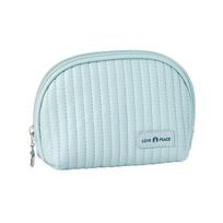 New PU Half Round Cosmetic Bag Women Make Up Bag Travel Cosmetics Storage Bags Makeup Pouch Mini Clutch Bag Travel Organizer white