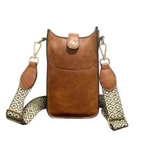 Retro Crossbody Krepšiai Moterims Trend Vienspalviai Moteriški odiniai Mobilieji Telefonai Maži Krepšiai per petį Universalios moteriškos rankinės brown