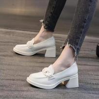 Madingi Retro Mary Janes Aukštakulniai Moterims Britiško Stiliaus Apvalus Pirštas Minkšta Oda Įslystami Seklūs Batai Zapatos De Mujer 35 smėlis