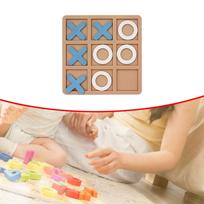 Xo Toe Game Chess Board Family Games Brain Teaser Coffee Table for Indoor beige