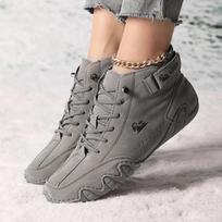 Fashion Men's Fashion Lefu Shoes Luxury High top Cotton Shoes Winter Anti slip Lightweight Hiking Casual Shoes 2024 38 pilka spalva