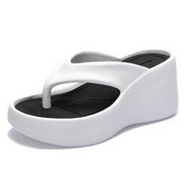 Fashion Soft Wedges Flip Flops for Women Fashion Clip Toe Platform Slippers Woman Casual Non-Slip Wedge High Heel Sandals Slides 37-38 juoda