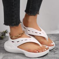 Fashion Flip Flops Wedge Heel Thick Sole Women's Summer Sandals Indoor Bathroom Slippers Outdoor Beach Shoes Slides Shoes for Women 44-45 juoda