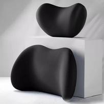 SEAMETAL Memory Foam Car headrest Lumbar Pillow Car anti-fatigue Lumbar Pillow Car Accessories 1set juoda