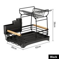 Dish Drying Rack with Drainboard Kitchen Utensils Drainer Rack With Chopstick Cage Space Saver Counter Storage Tableware Holder juoda