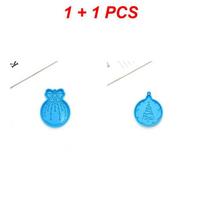 2/3/4PCS Glue Mold Christmas Flexible Need Heat Resistant Essential Baking Utensils Christmas Mold Round Manual Decorate blue