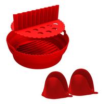 Silicone Air Fryers Liner Divider Heat Resistant Mitts Air Fryers Accessories raudona