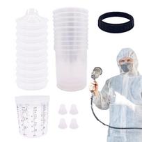 Automotive Paint Sprayer Cups No-Wash Automotive Paint Spray Mixing Cups Efficient Painting Cup Liners Transparent france white