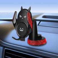 Deimantinis Kristalinis Gravitacinis Automobilinis Mobiliojo Telefono Laikiklis Mielas Besišypsantis Veidas Automobilio Telefono Navigacijos Sukamas Stovas Automobilio Aksesuarai Moterims raudona