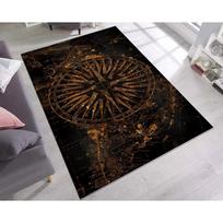 Black Gold World Map Carpet Compass Decor Pirate Navigation Home Area Rug Living Room Decor Eclectic Salon Nonslip Washable Rugs 40X60cm-16x24in