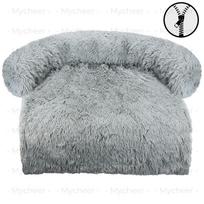 Šunų lovos sofa Didelė pūkuota šunų naminių gyvūnėlių sofa sofa kilimėlis ilgas pliušinis šiltas veislynas Pet Cat šuniukas pagalvėlė skalbiama antklodė sofos užvalkalas šviesiai pilka spalva