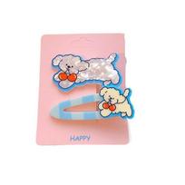 Waterproof Dog Duckbill Clip Resin Animal Hairpins Hair Accessory Cat Hair Clip  Gift white