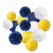 15Pcs Tissue Paper Poms Poms for Christmas Halloween Home Garden Decoration Wedding Birthday Party Hanging Flower Balls white