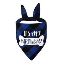 Cute Birthday Party Washable Dog Birthday Bandana Cat Scarf Pet Bibs Neckerchief black