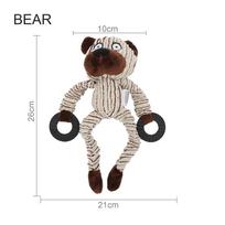 Pet Chewing Animals Donkey Shaped Dog Bite Corduroy Plush Teething Toy for Small Dogs High Quality Pet Training Supplies brown