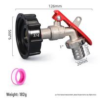 IBC Ton Barrel Brass Faucet Adapter with Lock, 1/2 Inch Valve and Switch Flat cover + 6 points alloy faucet with lock