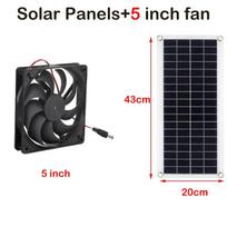 Solar Powered Panel Fan Portable Exhaust Fans Ventilator 30W 12V Solars Panels for Home Outdoor Chicken Coops Greenhouse Shed black