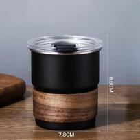 300ml Stainless Steel Coffee Camping Mug with Lid Portable Heat Resistant for Outdoor Picnic Camping Fishing Bottles Coffee Cups 300ml black