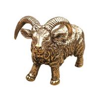 Yousheng Brass Goat Statue Mini Tabletop Goat Figurine Collectible Retro Animal Sculpture for Home Office Study Room Desk Decor geltona