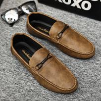 Xia Lefu Shoes Men'S Korean Version One-Pedal Lazy Breathable Driving Men'S Casual Leather Shoes Men'S Soft Soles 39 geltona