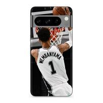 Case for Google Pixel 8 Pro Victor Wembanyama #1 San Antonio Spurs Dunk juoda